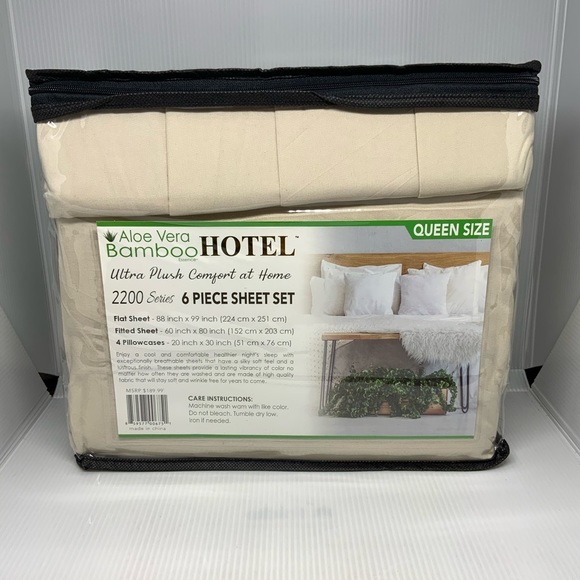 Queen Size Bamboo Sheet Set Hotel Brand Deep Pockets 6pc Set - Picture 2 of 4